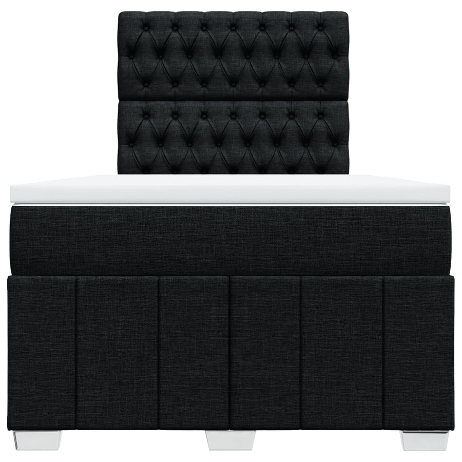 Boxspring met matras stof zwart 120x200 cm