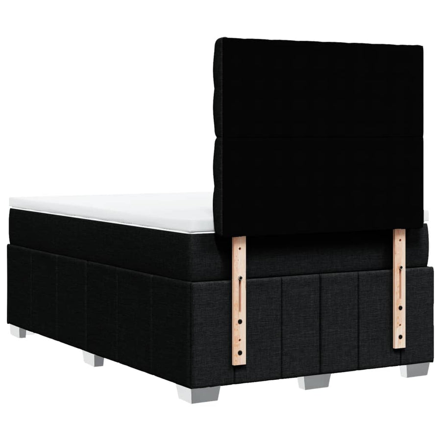 Boxspring met matras stof zwart 120x200 cm