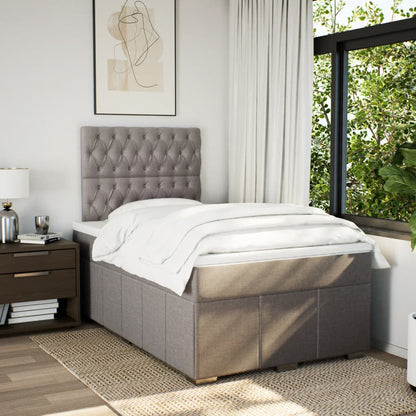 Boxspring met matras stof taupe 120x200 cm