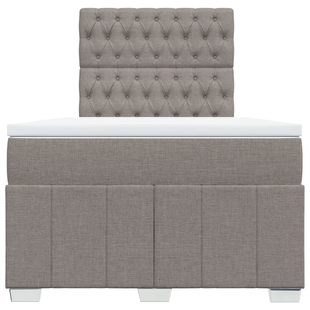 Boxspring met matras stof taupe 120x200 cm