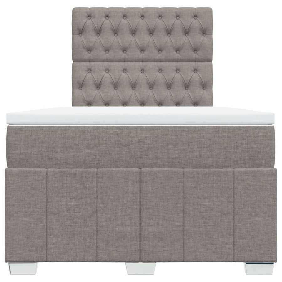 Boxspring met matras stof taupe 120x200 cm