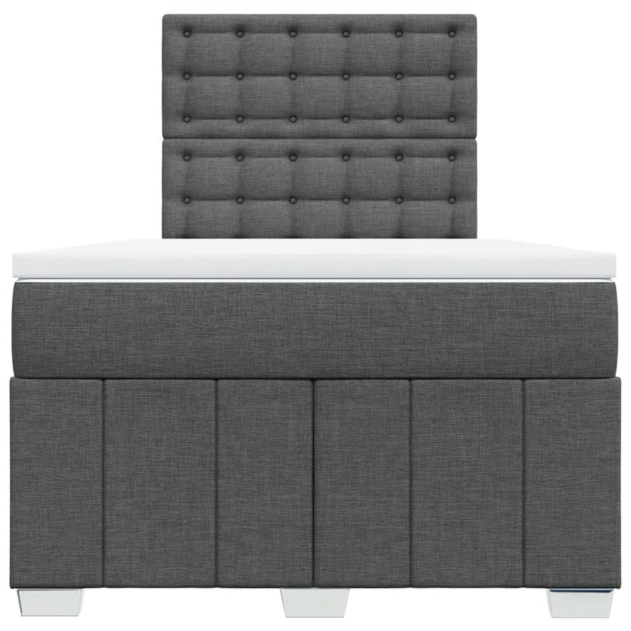 Boxspring met matras stof donkergrijs 120x200 cm