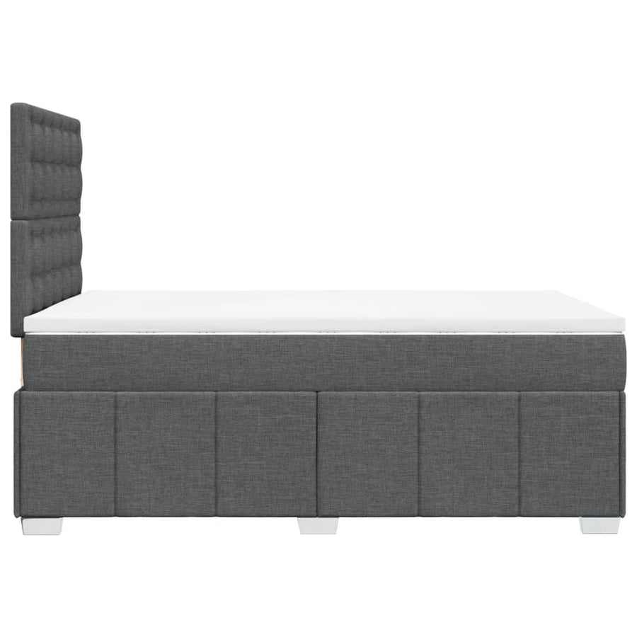Boxspring met matras stof donkergrijs 120x200 cm