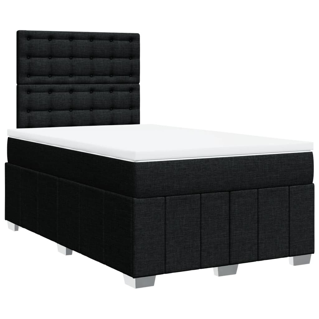 Boxspring met matras stof zwart 120x200 cm