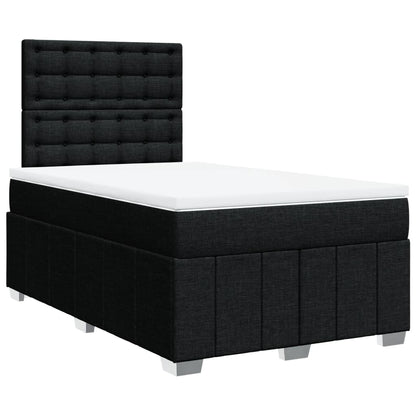Boxspring met matras stof zwart 120x200 cm