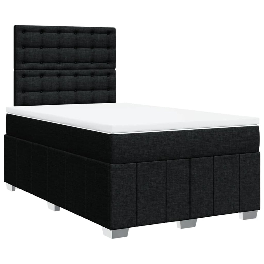Boxspring met matras stof zwart 120x200 cm