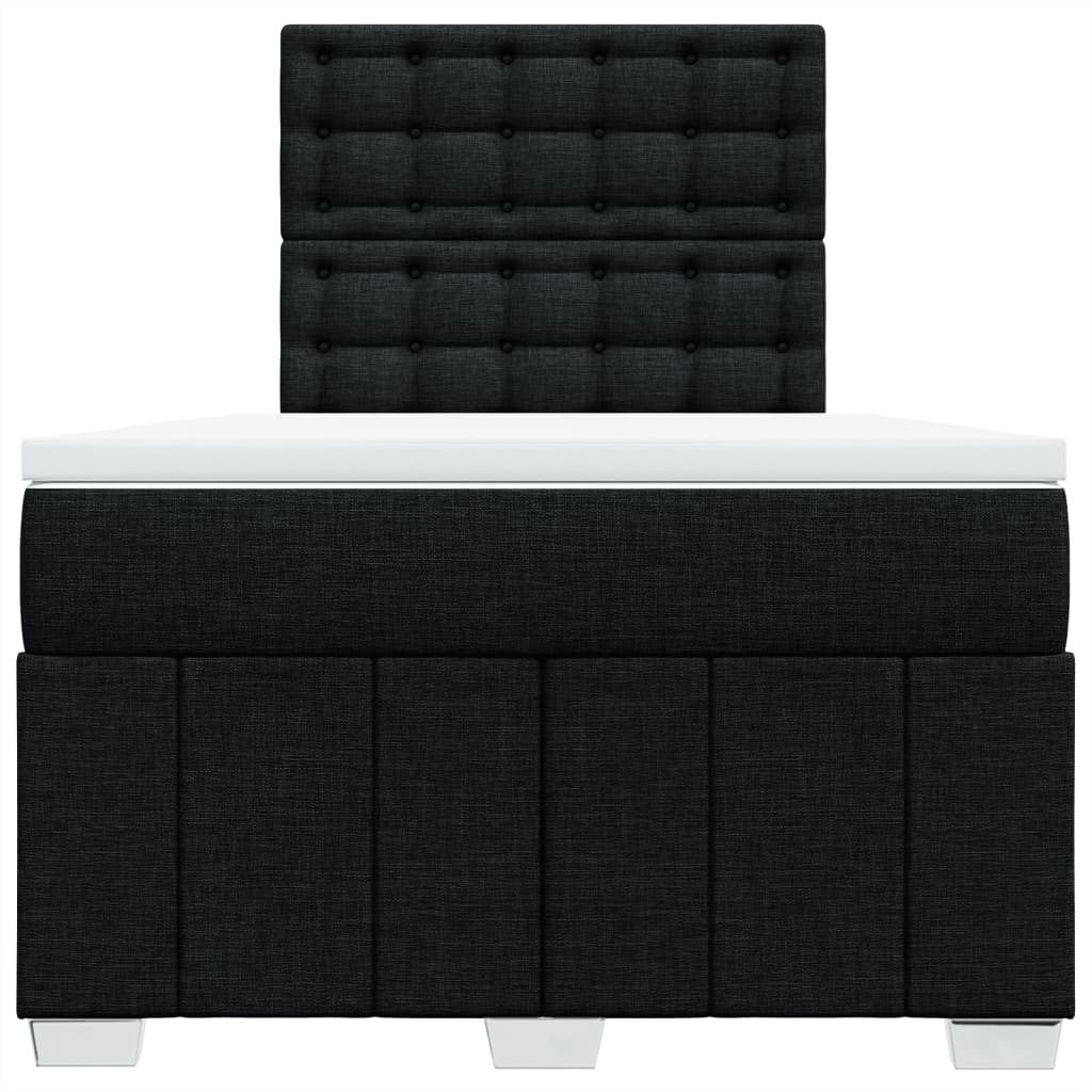 Boxspring met matras stof zwart 120x200 cm