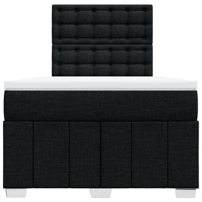 Boxspring met matras stof zwart 120x200 cm