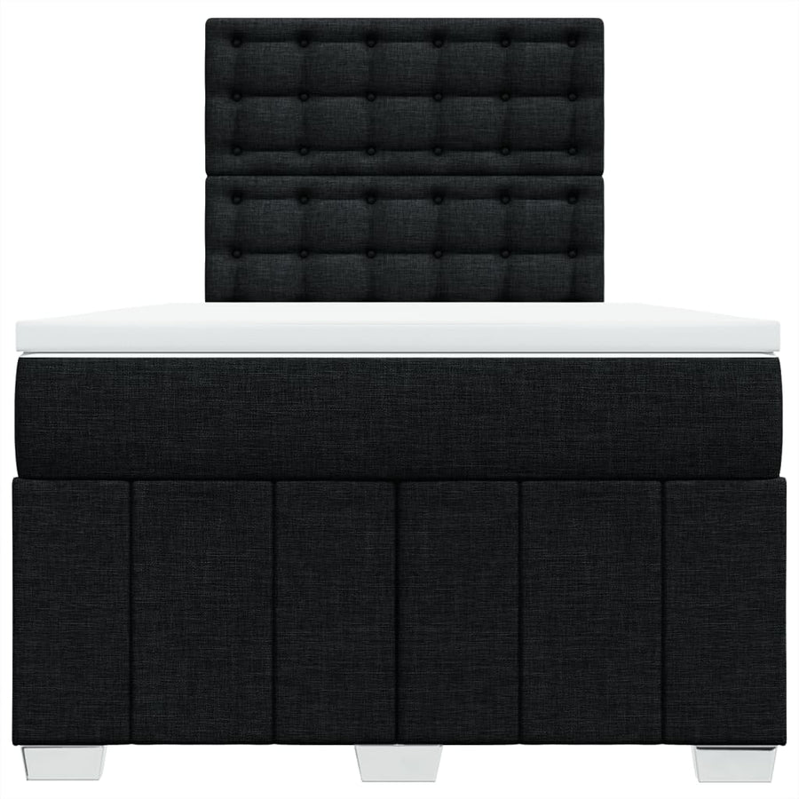 Boxspring met matras stof zwart 120x200 cm