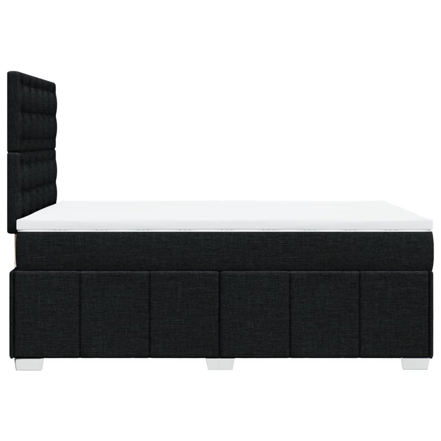 Boxspring met matras stof zwart 120x200 cm