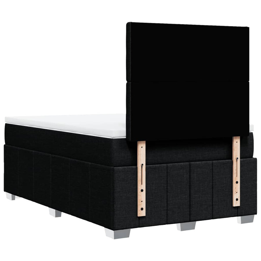 Boxspring met matras stof zwart 120x200 cm