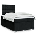 Box spring with fabric mattress black 120x200 cm