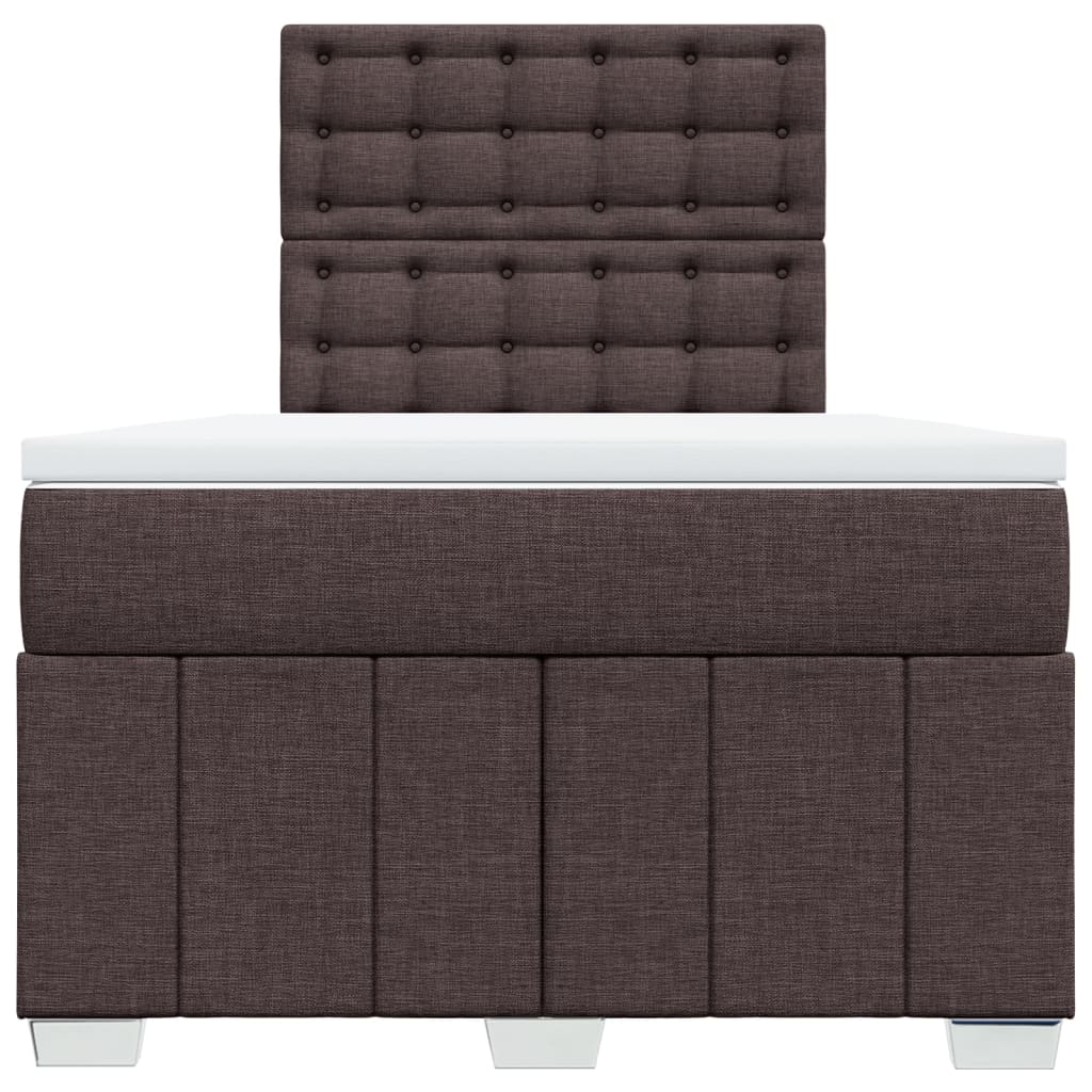 Boxspring met matras stof donkerbruin 120x200 cm