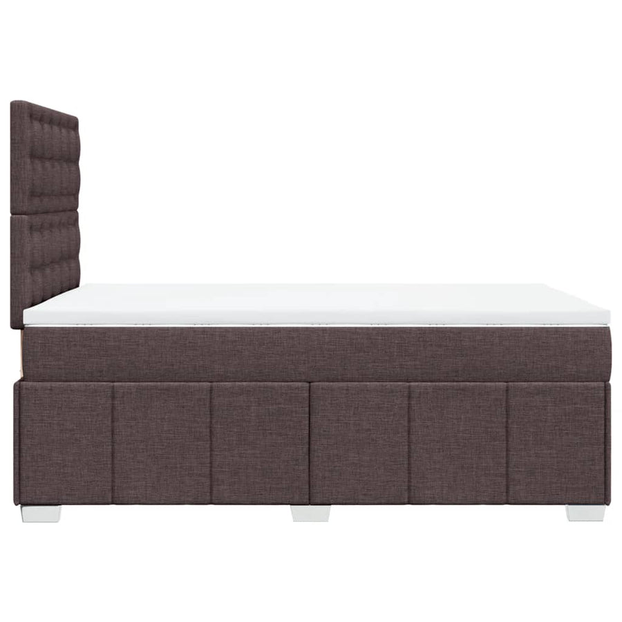 Boxspring met matras stof donkerbruin 120x200 cm