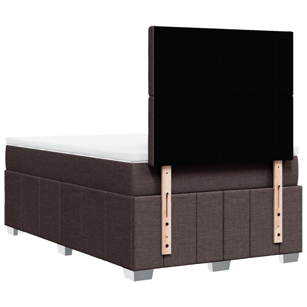 Boxspring met matras stof donkerbruin 120x200 cm