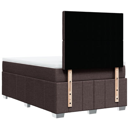 Boxspring met matras stof donkerbruin 120x200 cm