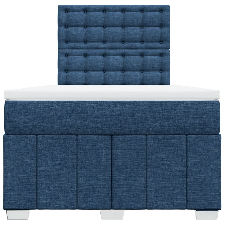 Boxspring Met Matras Stof 120 x 200 cm Blauw