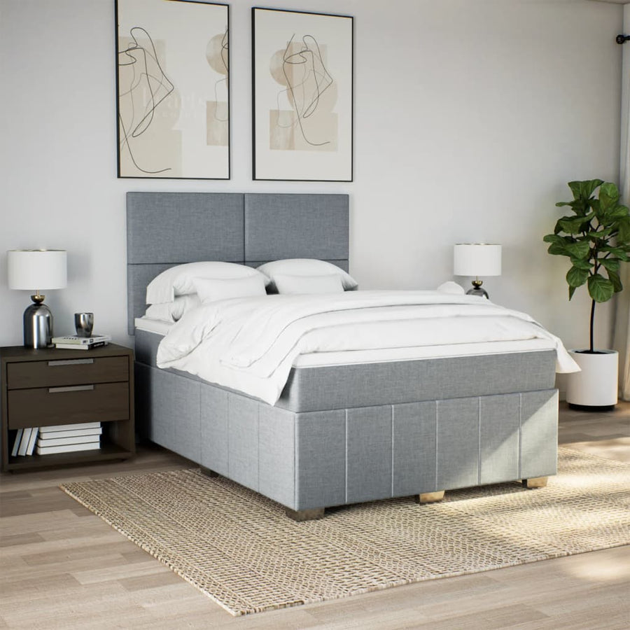 Boxspring Met Matras Stof 140 x 190 cm