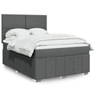 Boxspring met matras 140x190 cm grijs