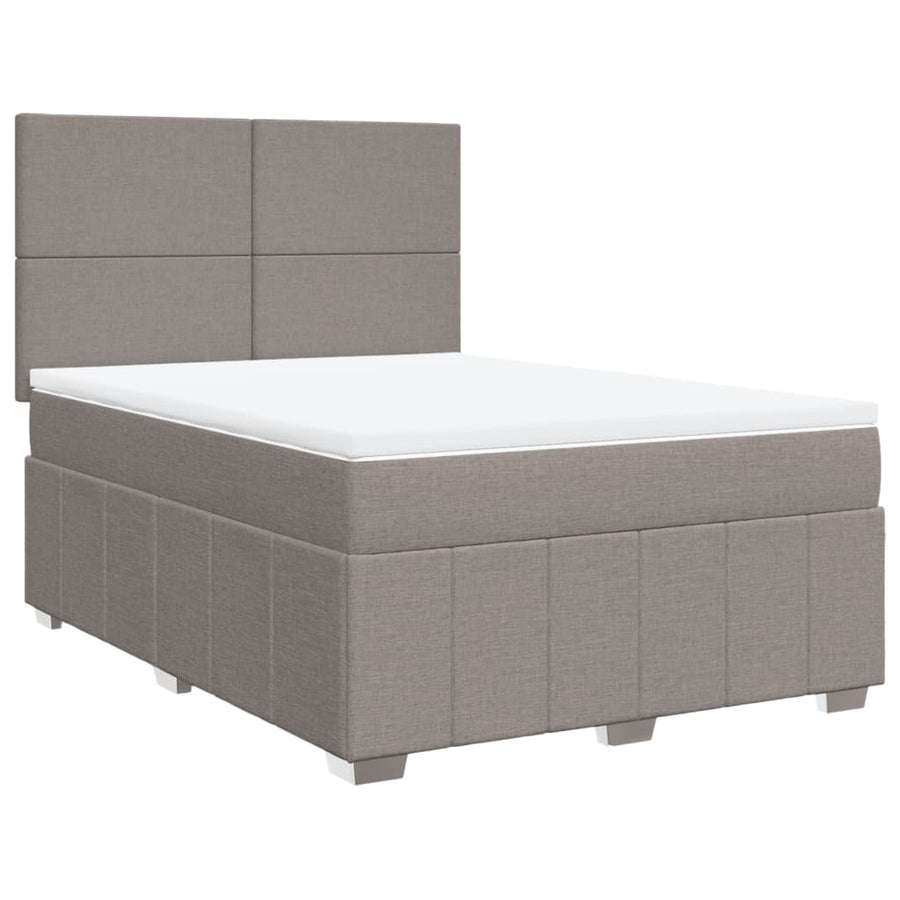 Boxspring met matras stof taupe 140x190 cm