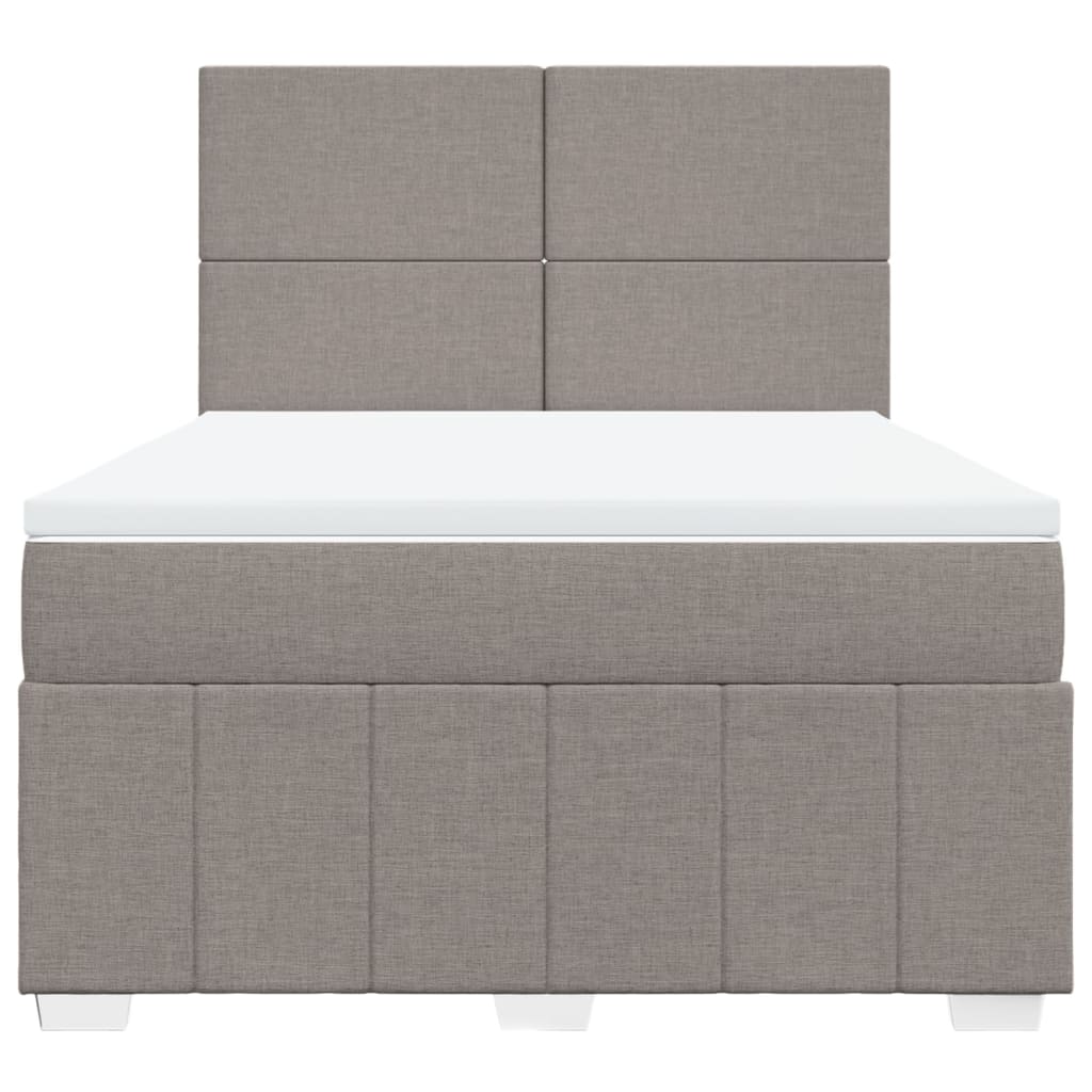 Boxspring met matras stof taupe 140x190 cm