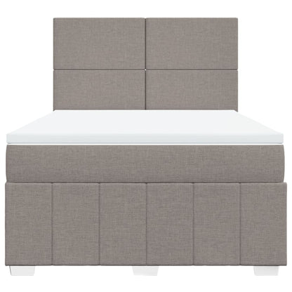 Boxspring met matras stof taupe 140x190 cm