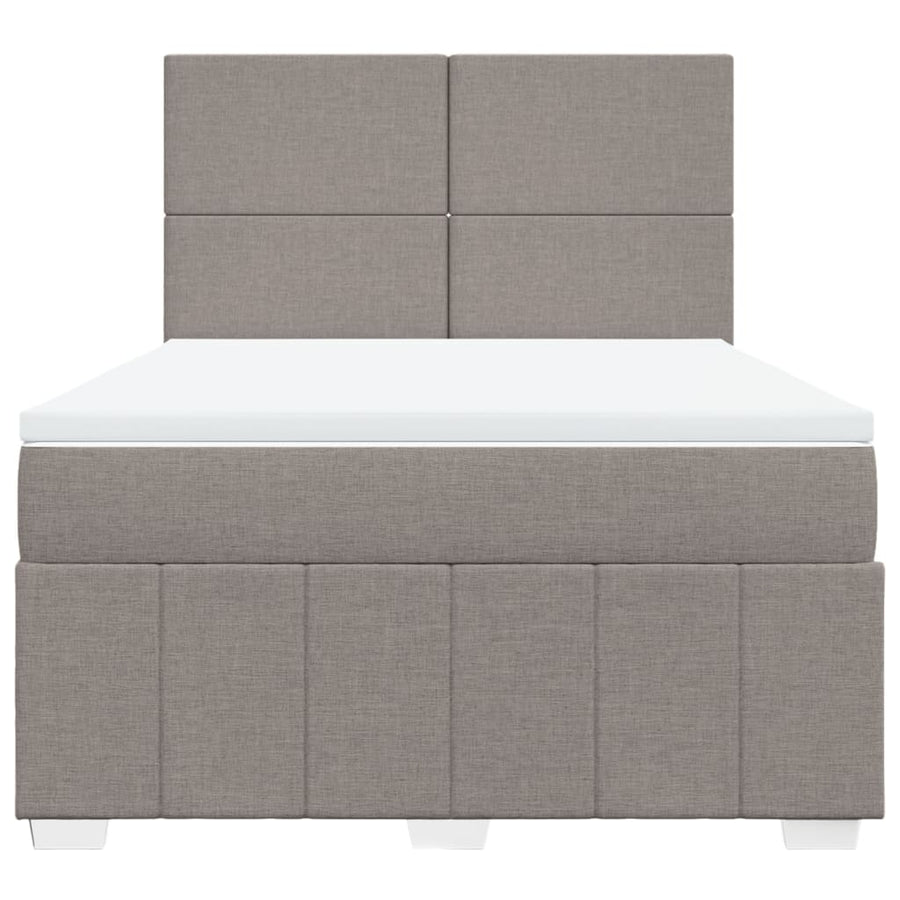 Boxspring met matras stof taupe 140x190 cm