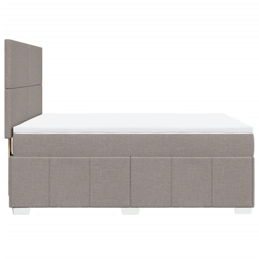 Boxspring met matras stof taupe 140x190 cm