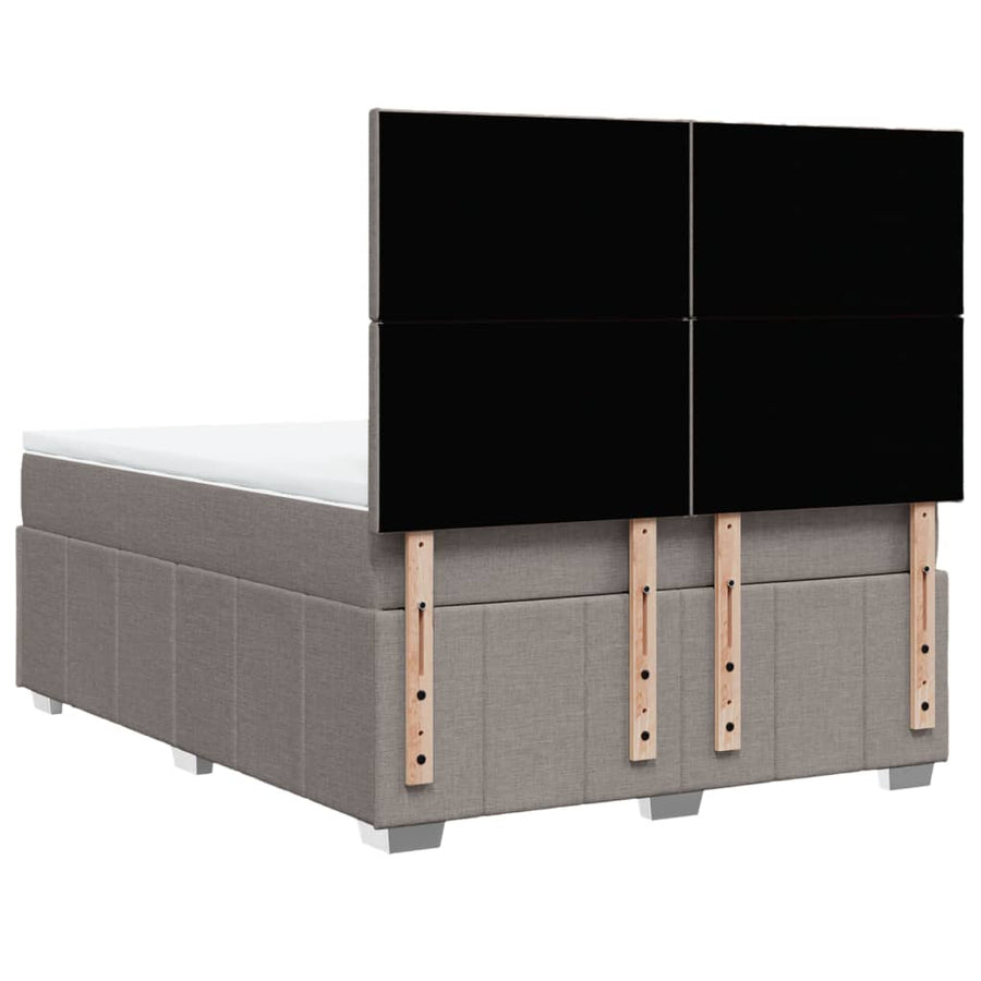 Boxspring met matras stof taupe 140x190 cm