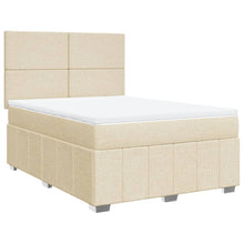 Boxspring met matras stof crèmekleurig 140x190 cm