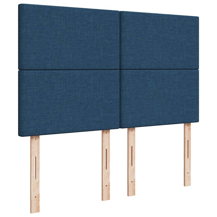 Boxspring met matras stof blauw 140x190 cm
