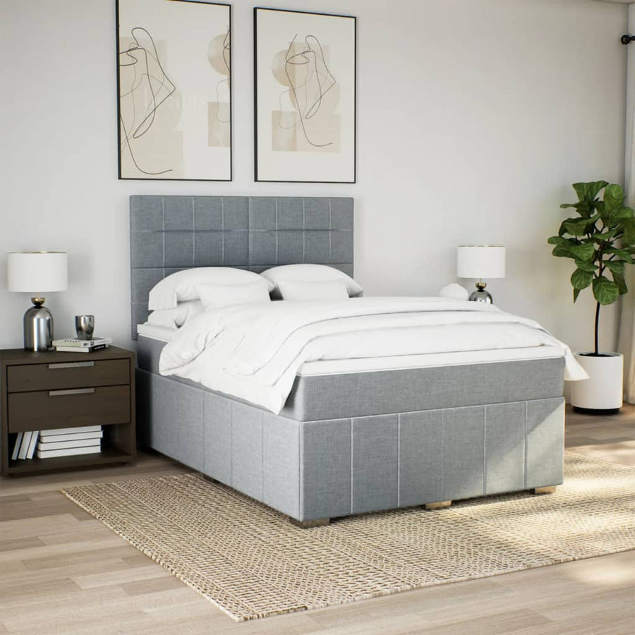 Boxspring Met Matras Stof 140 x 190 cm