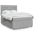 Boxspring met matras 140x190 cm grijs stof