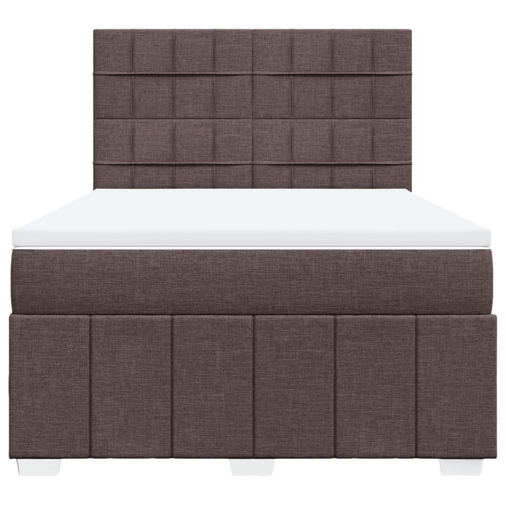 Boxspring met matras stof donkerbruin 140x190 cm