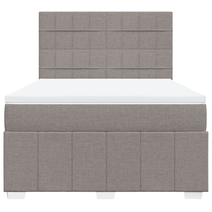 Boxspring met matras stof taupe 140x190 cm