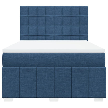 Boxspring met matras stof blauw 140x190 cm