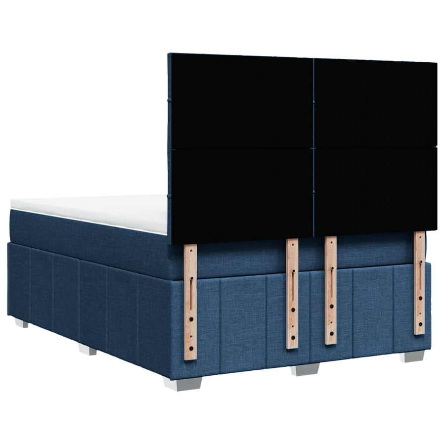 Boxspring met matras stof blauw 140x190 cm