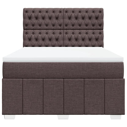 Boxspring met matras stof donkerbruin 140x190 cm