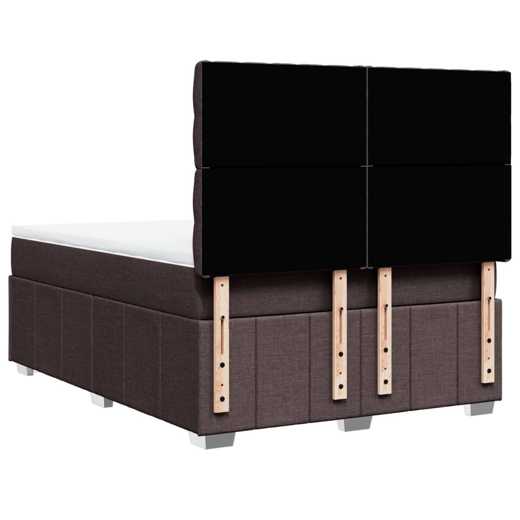 Boxspring met matras stof donkerbruin 140x190 cm