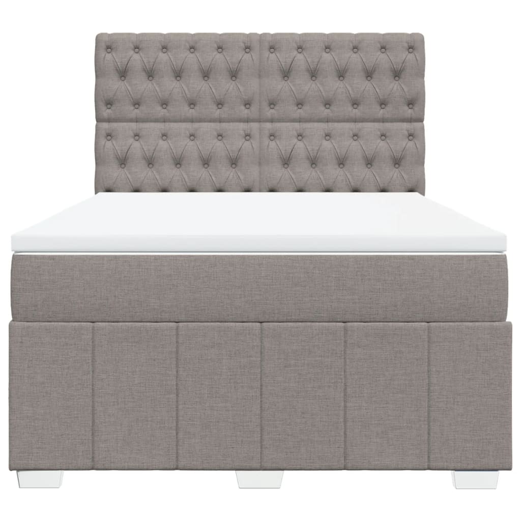 Boxspring met matras stof taupe 140x190 cm