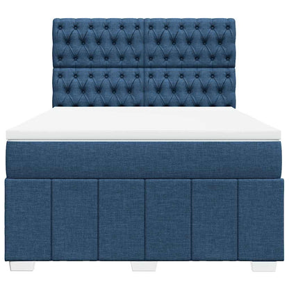 Boxspring met matras stof blauw 140x190 cm