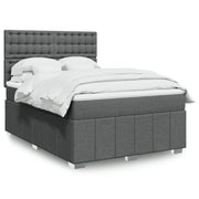 Boxspring met matras 140x190 cm grijs