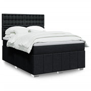 Boxspring met matras 140x190 cm stof zwart