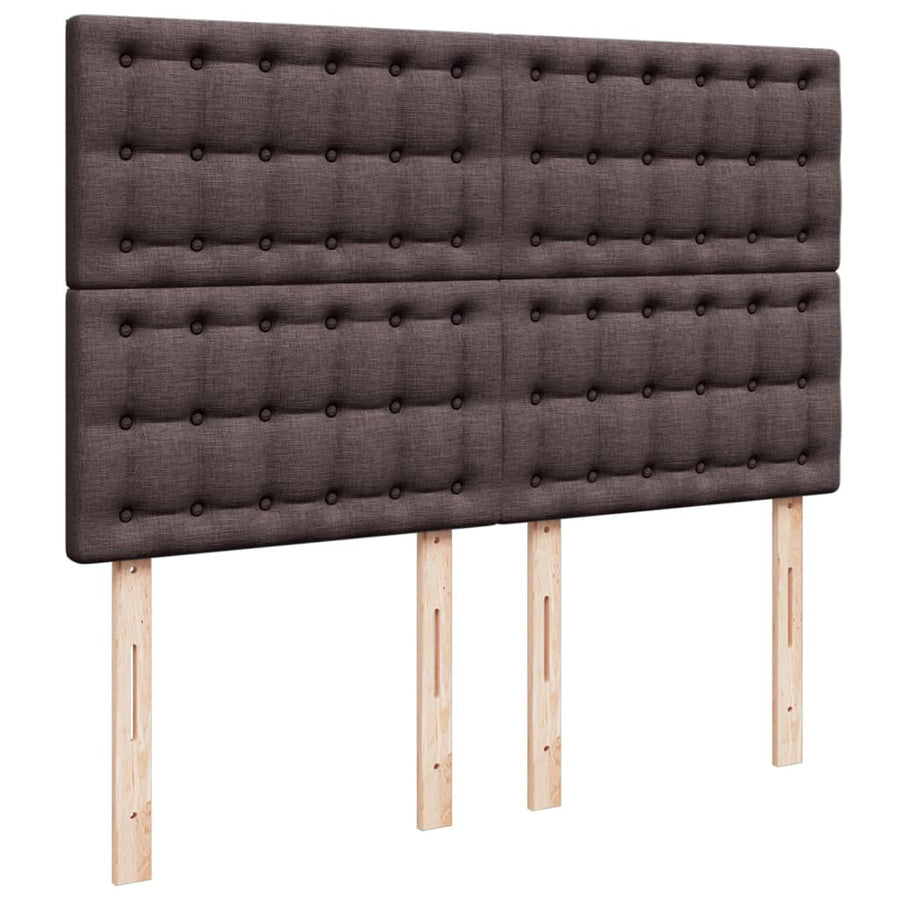 Boxspring met matras stof donkerbruin 140x190 cm