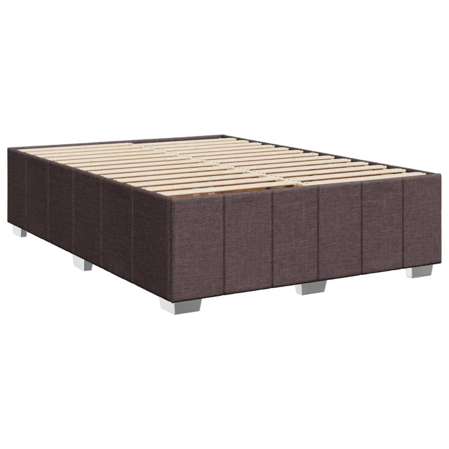 Boxspring met matras stof donkerbruin 140x190 cm