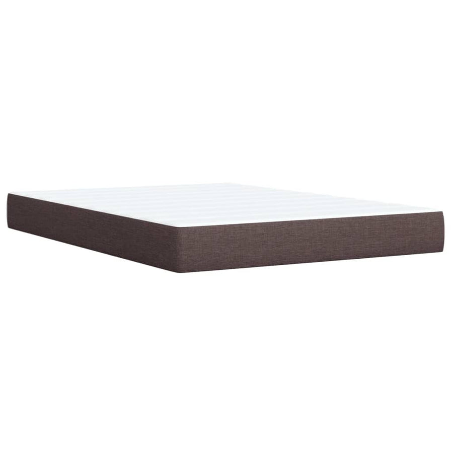 Boxspring met matras stof donkerbruin 140x190 cm