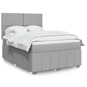 Boxspring met matras 140x200 cm lichtgrijs