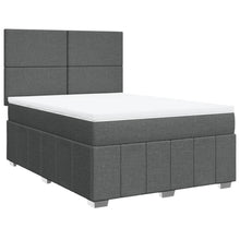 Boxspring met matras stof donkergrijs 140x200 cm