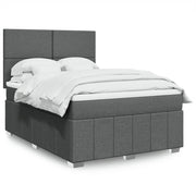 Boxspring met matras 140x200 cm donkergrijs