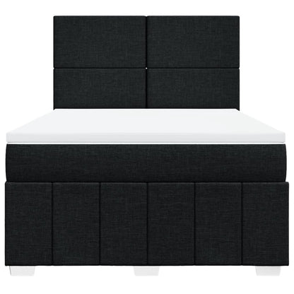 Boxspring met matras stof zwart 140x200 cm